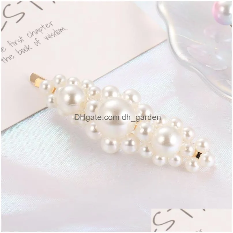 fashion women girls elegant pearl hair clips sweet headwear hair korean design hairpins barrettes headband hair accessories