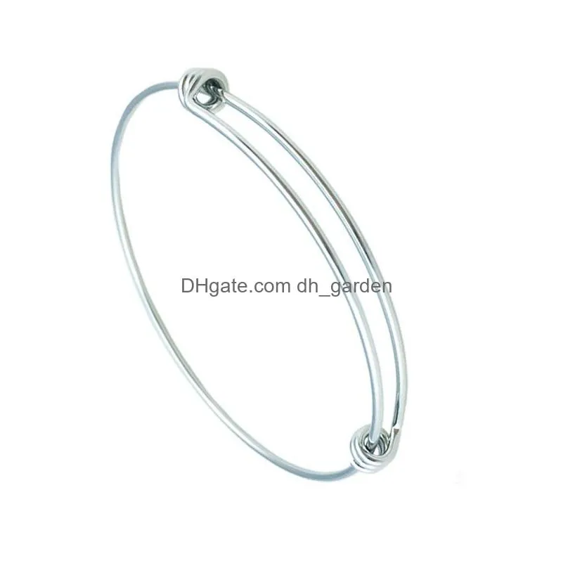 stainless steel expandable wire bangles 1.6mm thick adult kids size 50mm65mm adjustable bracelets for diy jewelry