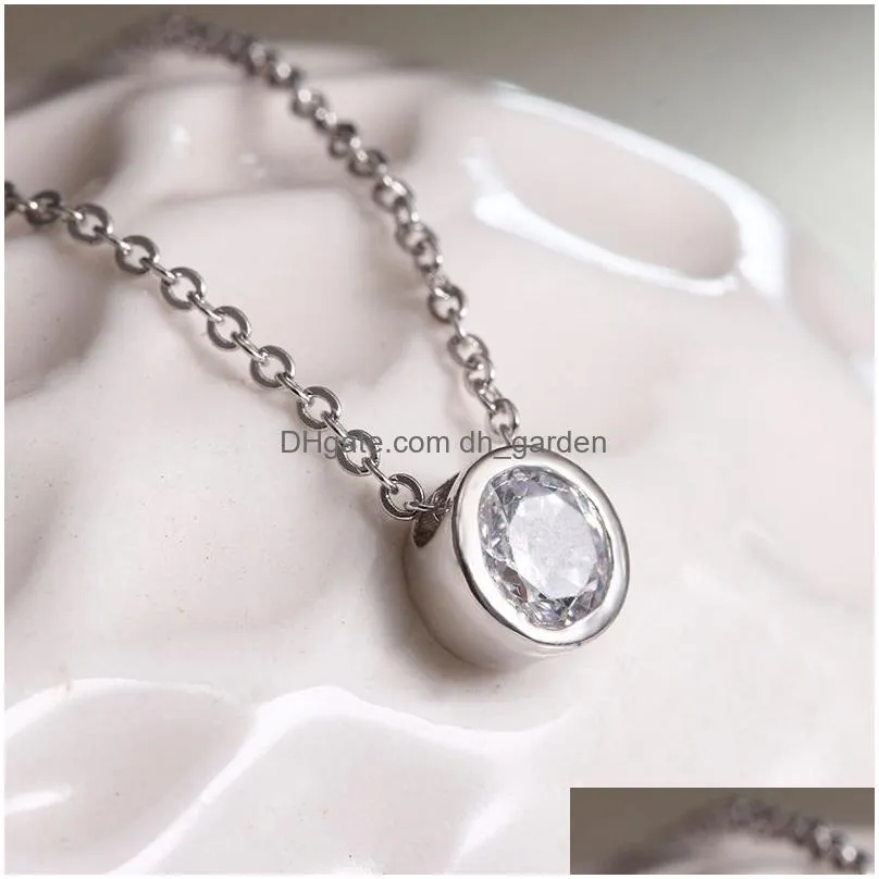 newest korean sweet simple zircon charms pendant necklaces for women accessories high quality plating alloy necklace fit girlfriend