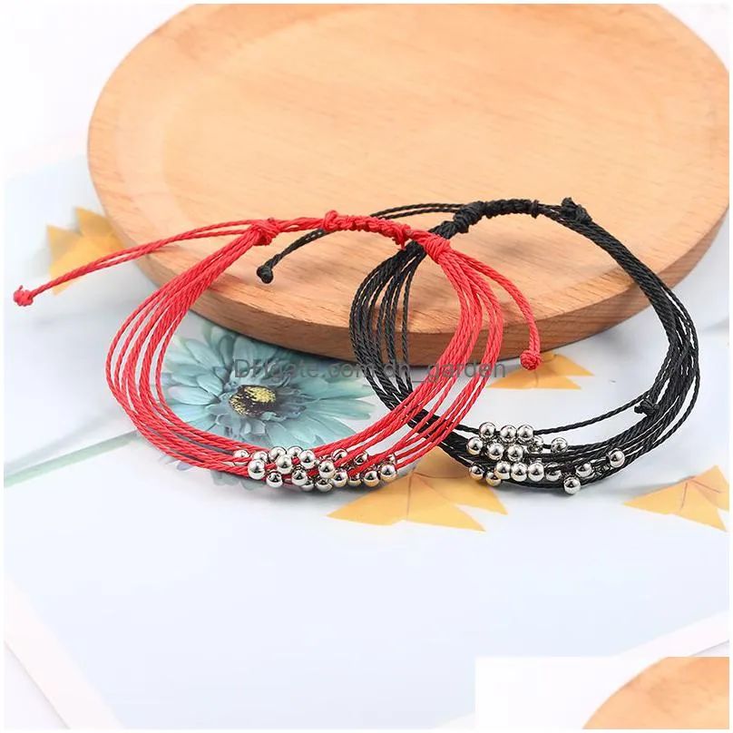 new arrival colorful wax thread woven bracelets multilayer friendship ccb beads charm bracelets for women simple holiday summer