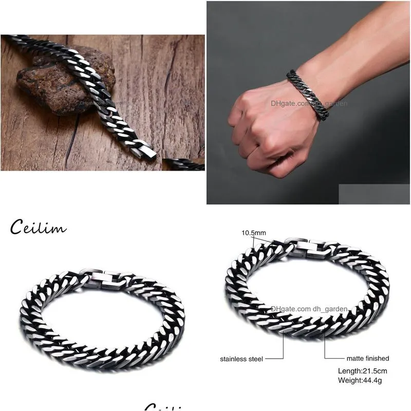 fashion design jewelry european punk rock steam link chain mens bracelets chunky accessories stainless steel jewelry for boys gift