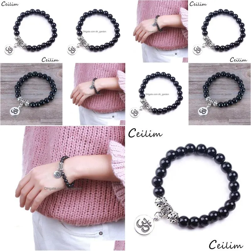 fashion natural stone beads matte onyx stone woven bracelet bangles healing balance prayer for women men jewelry gift wholesale