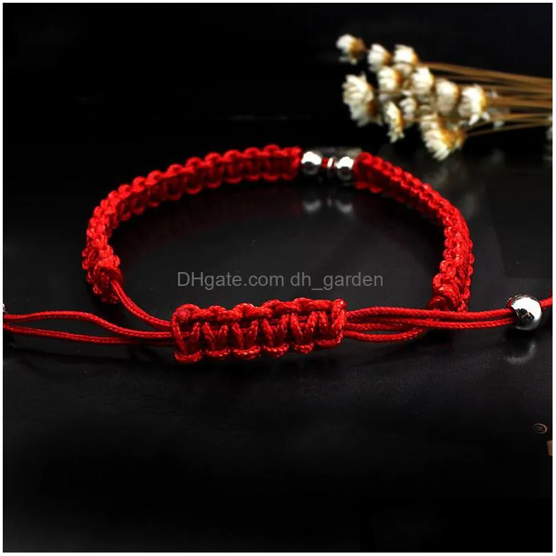 new fashion red rope handmade chain weave lucky bracelets for mom silver gold plating alloy letter charms thanksgiving gift