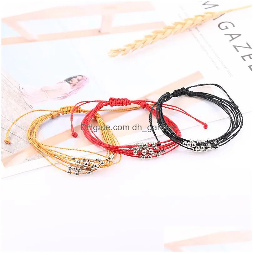 new arrival colorful wax thread woven bracelets multilayer friendship ccb beads charm bracelets for women simple holiday summer
