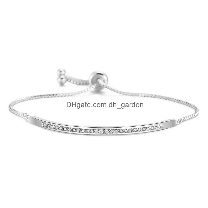 adjustable rose gold bracelet bangle for women girls captivate bar slider bracelet cz zircon gold bracelets fashion jewelry