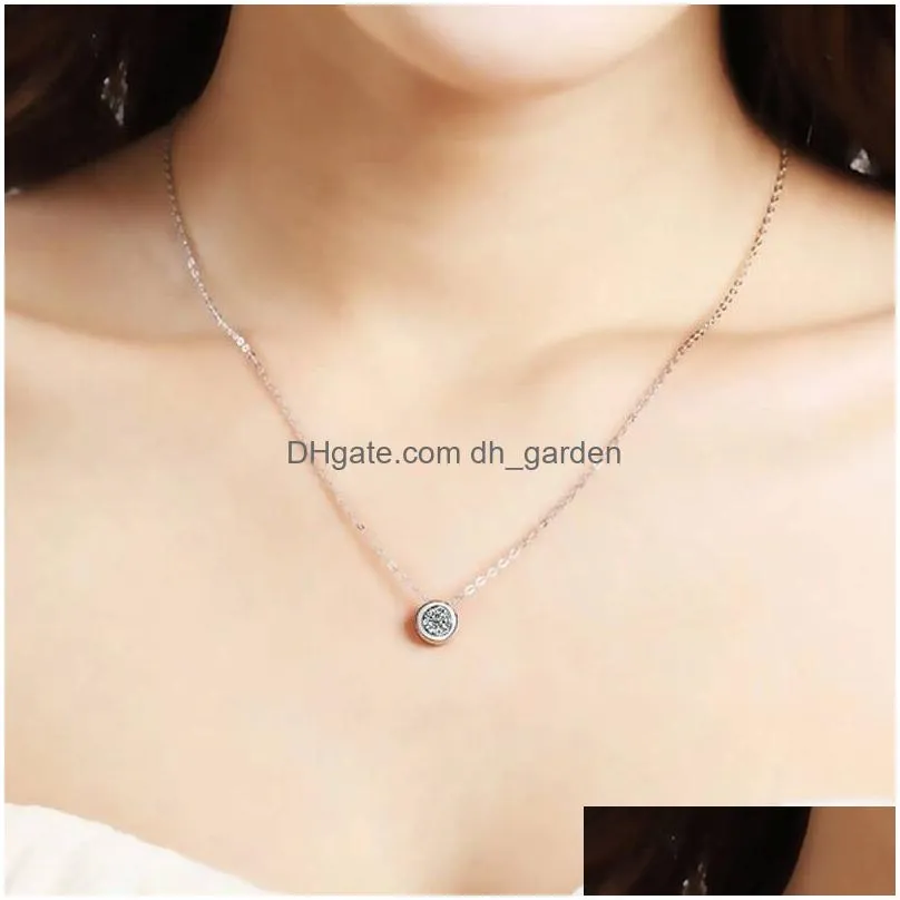 newest korean sweet simple zircon charms pendant necklaces for women accessories high quality plating alloy necklace fit girlfriend