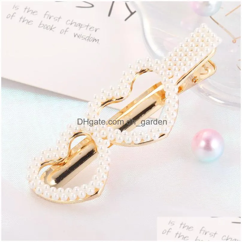 fashion women girls elegant pearl hair clips sweet headwear hair korean design hairpins barrettes headband hair accessories