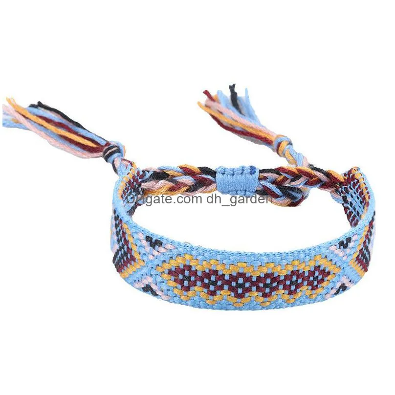 boho braided bracelet cotton rope string nepal yoga ethnic bracelets