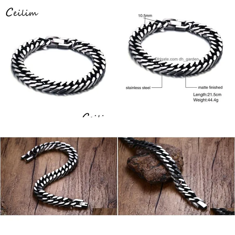 fashion design jewelry european punk rock steam link chain mens bracelets chunky accessories stainless steel jewelry for boys gift