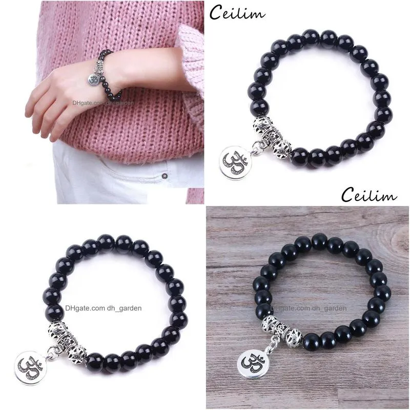 fashion natural stone beads matte onyx stone woven bracelet bangles healing balance prayer for women men jewelry gift wholesale