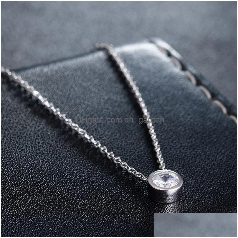 newest korean sweet simple zircon charms pendant necklaces for women accessories high quality plating alloy necklace fit girlfriend