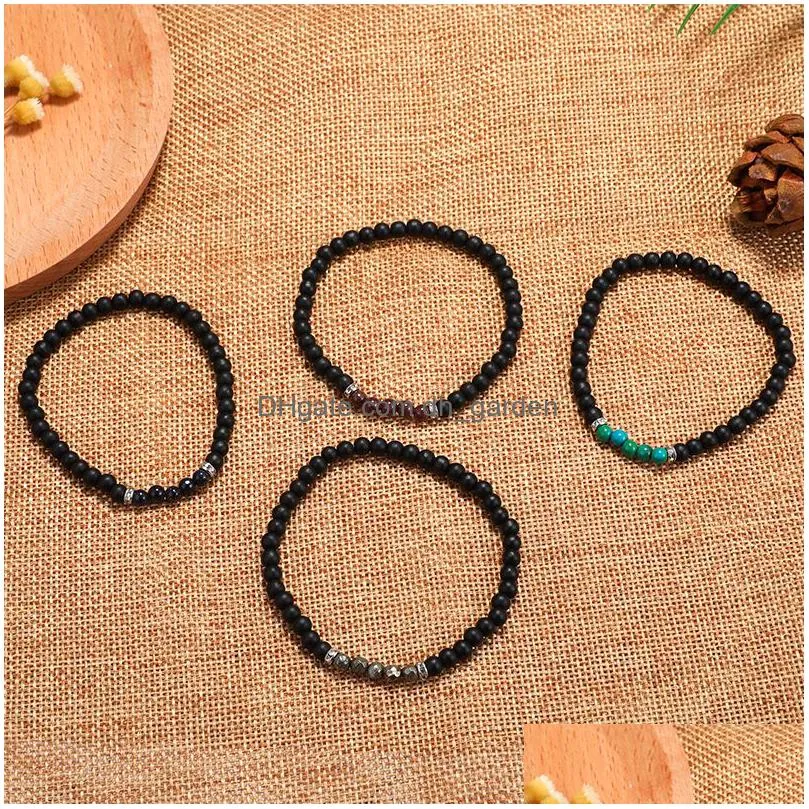 2019 new fashion trendy men bracelet 6mm matte smooth simple classic bead bracelets with natural stone for women men party jewelry