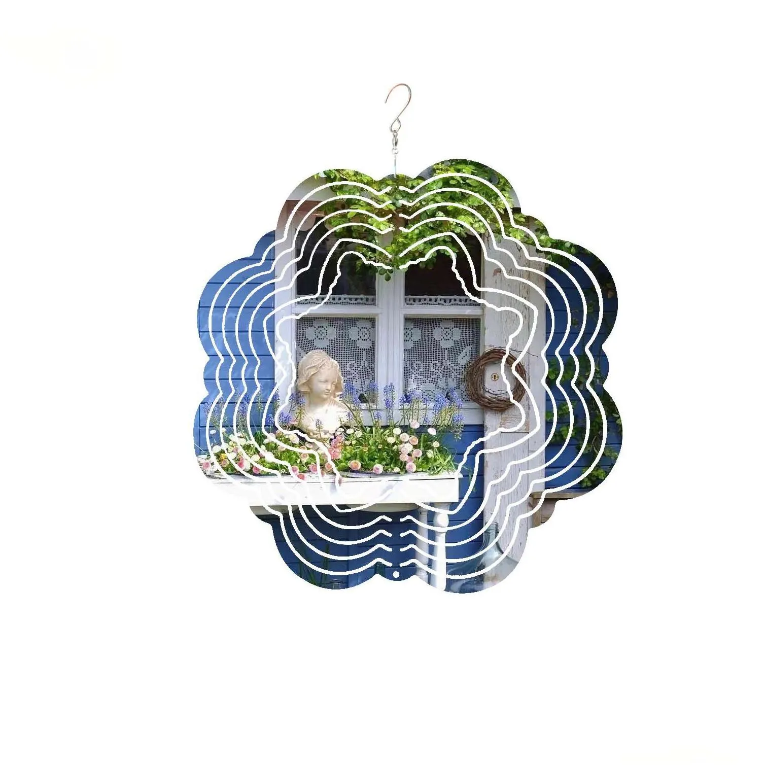 10 inch sublimation wind spinner blanks outdoor metal hanging ornament decoration for yard and garden indoor