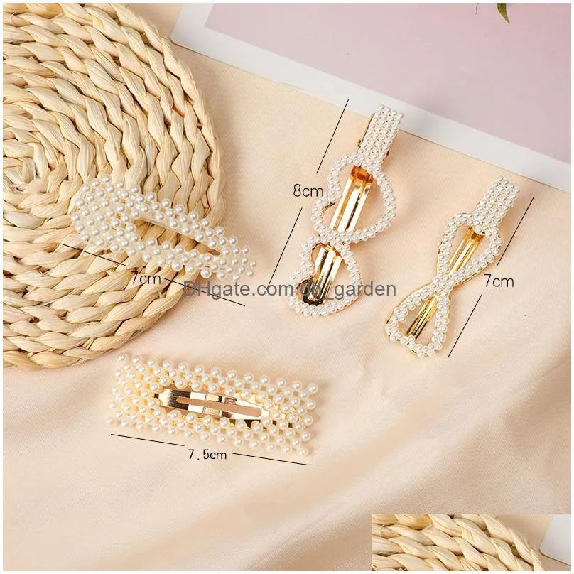 fashion women girls elegant pearl hair clips sweet headwear hair korean design hairpins barrettes headband hair accessories