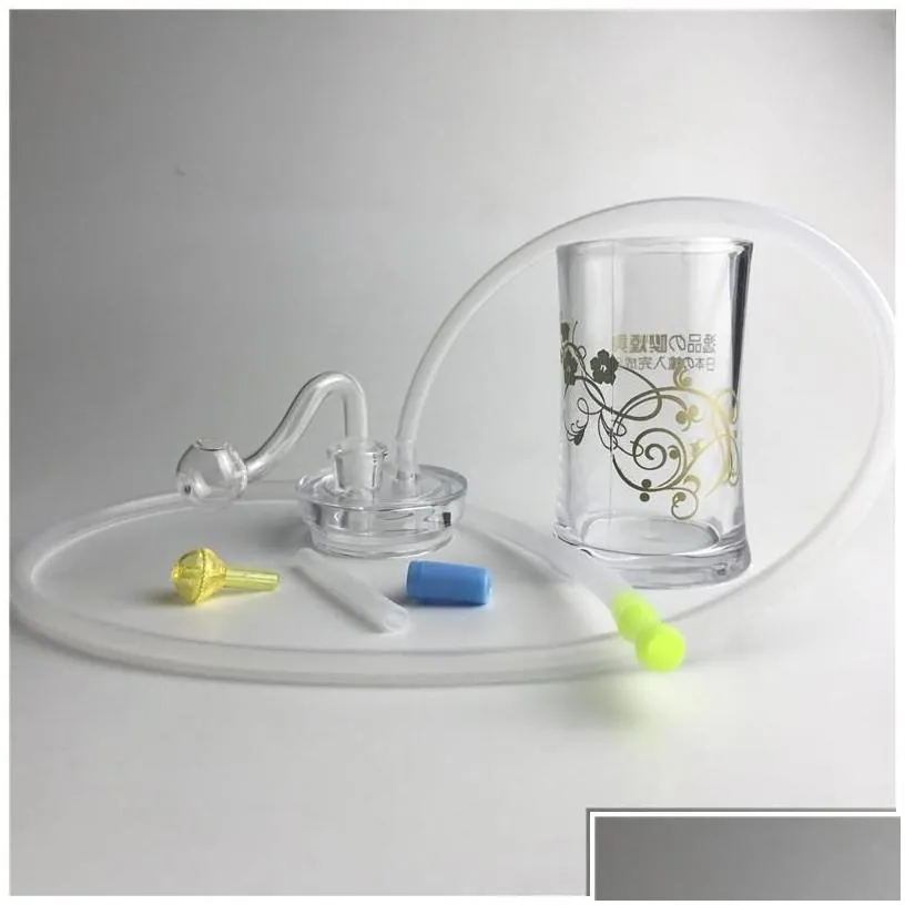 Smoking Pipes New 4.5 Inch Plastic Oil Burner Bong Water With 10Mm Male Thick Pyrex Glass Pipe Sile Tube For Drop Delivery Home Gard