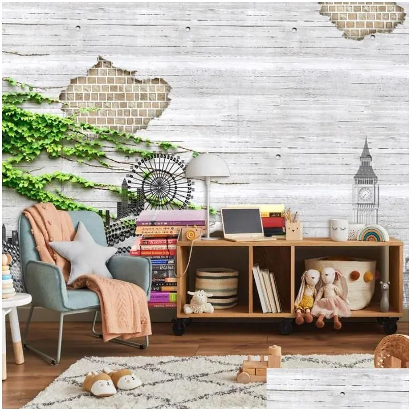 wallpapers custom removable peel and stick optional european building wallpaper for living room bed murals wall papers home decor