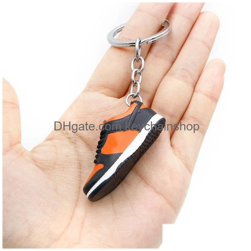 20 styles designer sneaker keychain party gift stereoscopic 3d sports shoes key ring girl boy creative birthday gift bag pendant