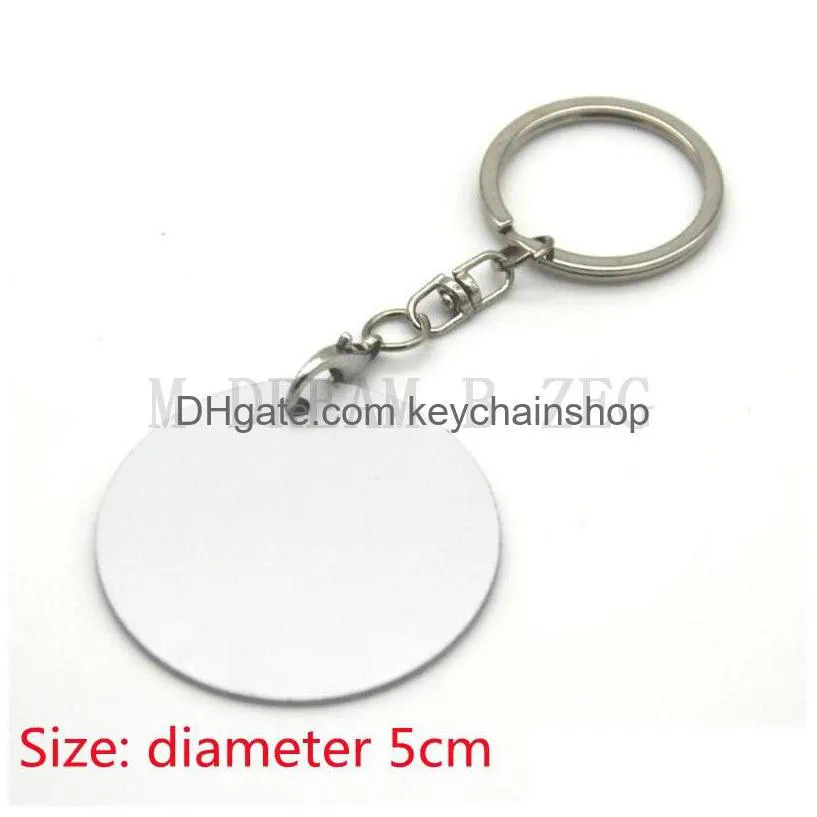 8 style double sided heat transfer keychains pendant sublimation blank metal key ring luggage decoration key ring diy gift