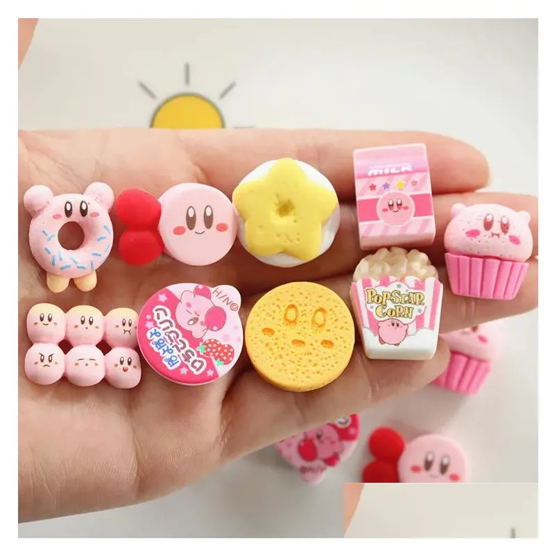 simulated food game cell phone straps charms popcorn biscuit diy cream gel hair clip material shoe chain key chain pendant accessories