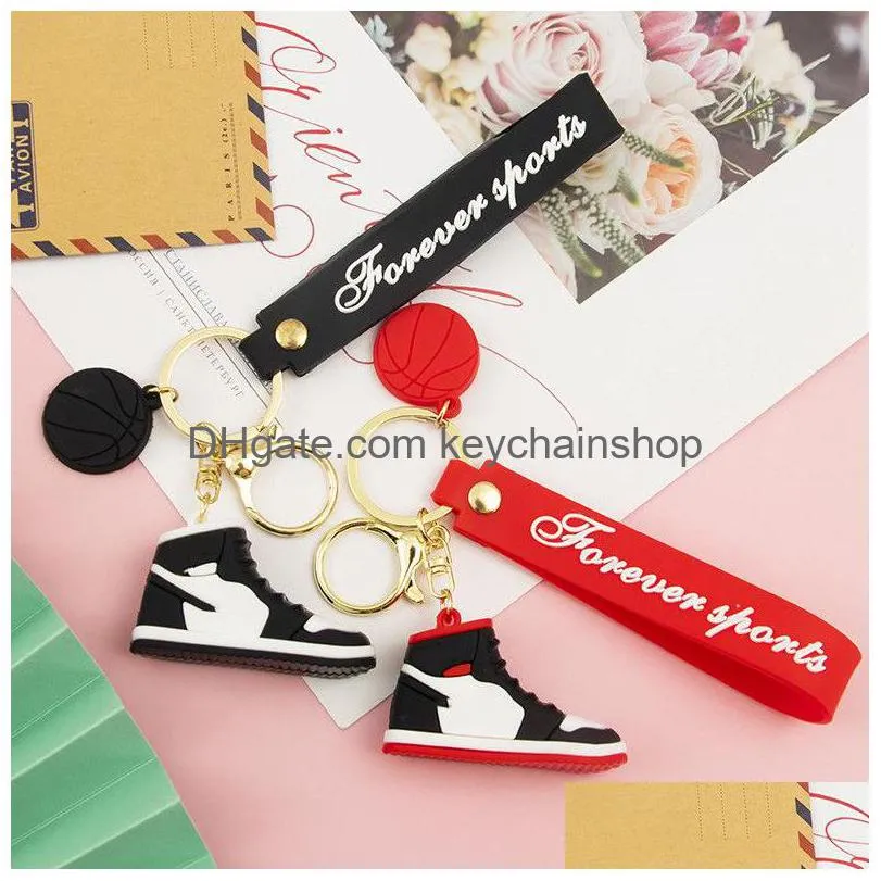 brand shoes key chain pvc keychain pendant basketball pendant small gift car backpack pendant