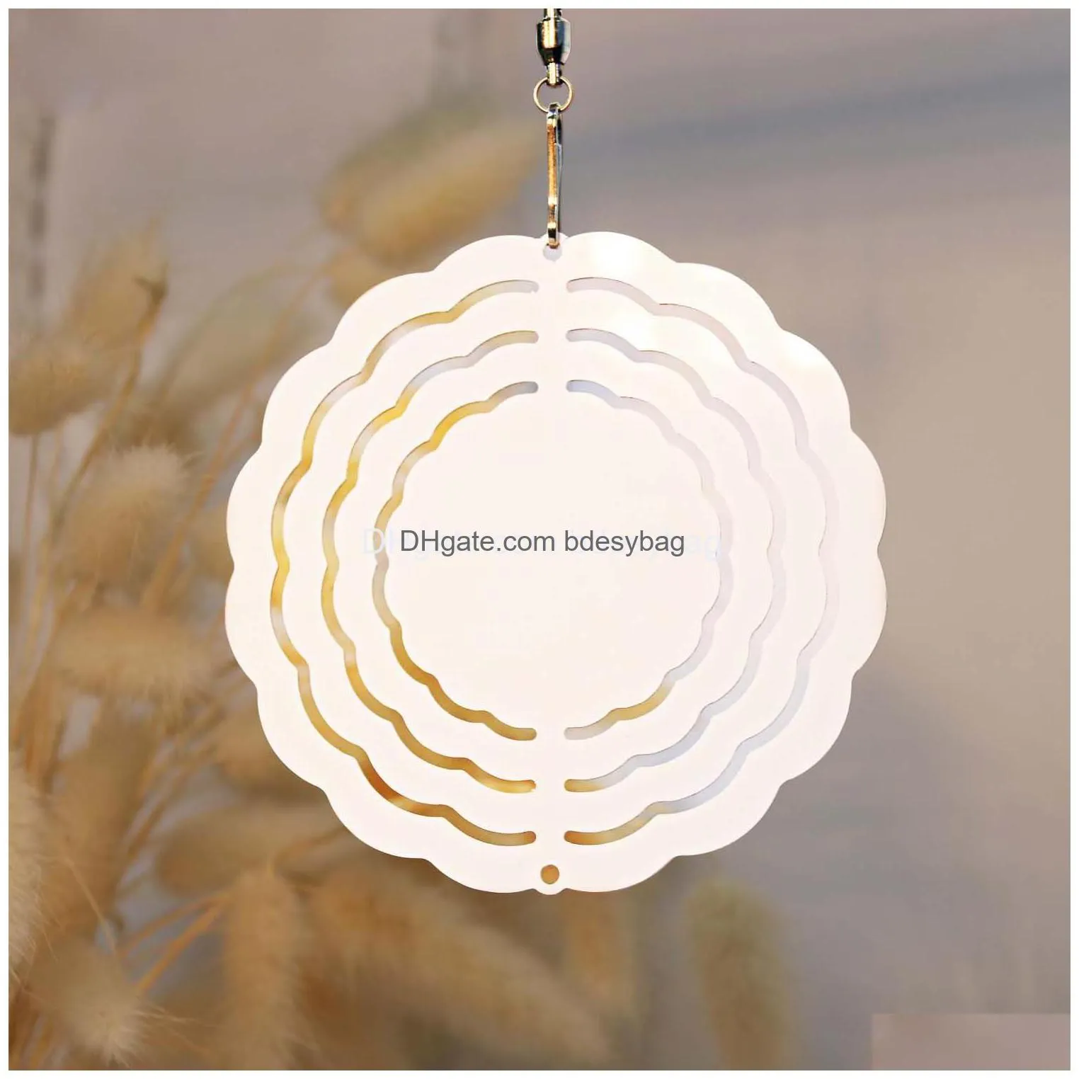 sublimation blank wind spinner small size blank flower shape spinners for trees gardon decoration