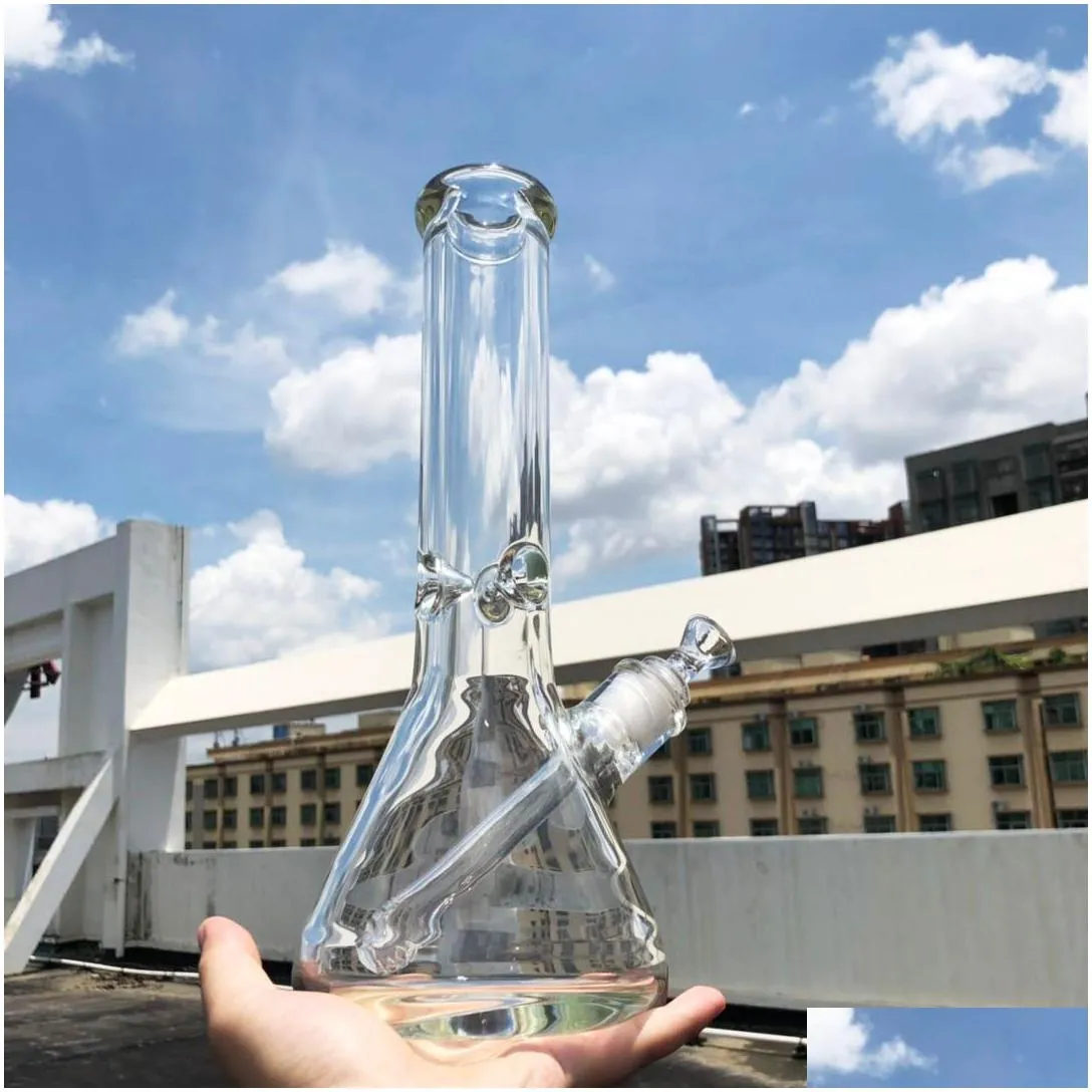 all size 7mm 9mm glass water bong big dab oil rig bubbler tall thick beaker super heavy glass water pipe with elephant joint