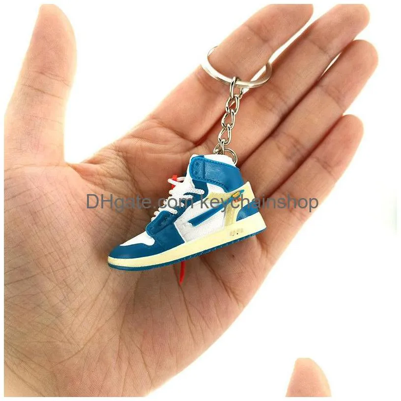 brand high top sneakers keychain party 3d shoe model key chain accessories car bag small gift pendant