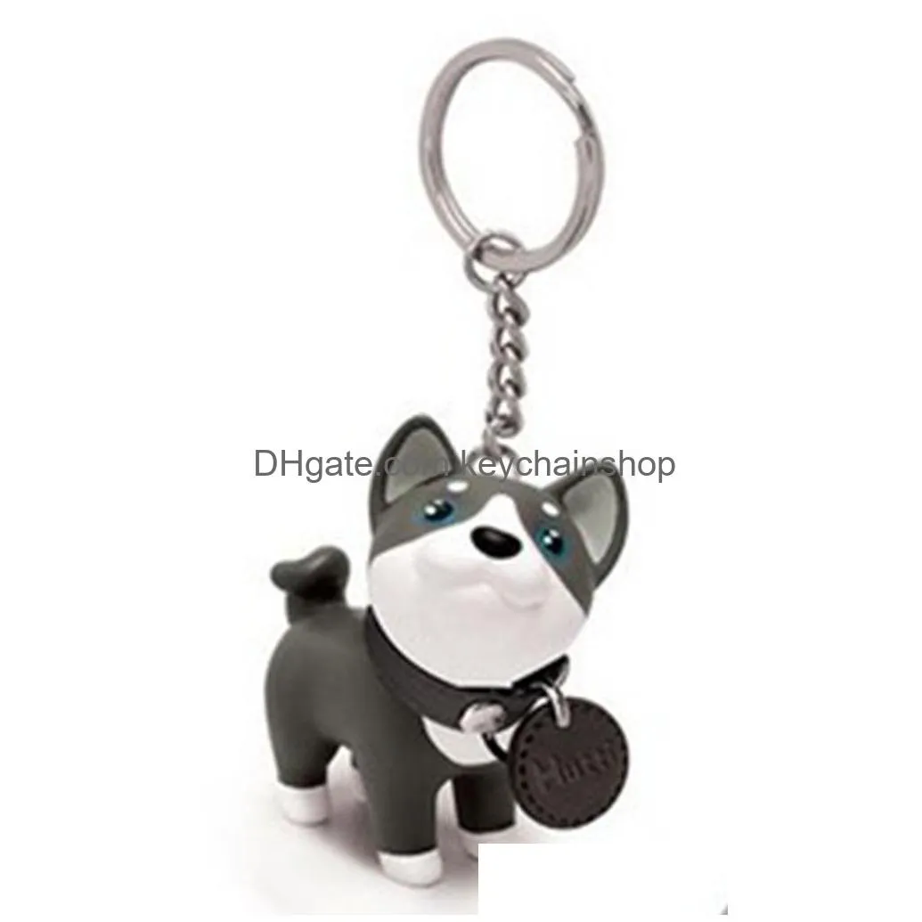 creative puppy keychain party gift backpack key pendant gift for family and friends dog key ring with gift box of 12 styles