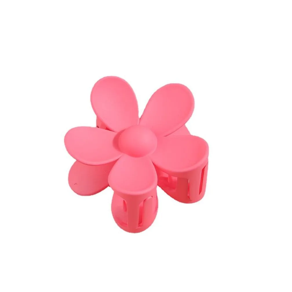 fashion women girl plastic hair claws ribbon crab clamps charm solid color flower shape lady small hairs clips headdress hair accessories
