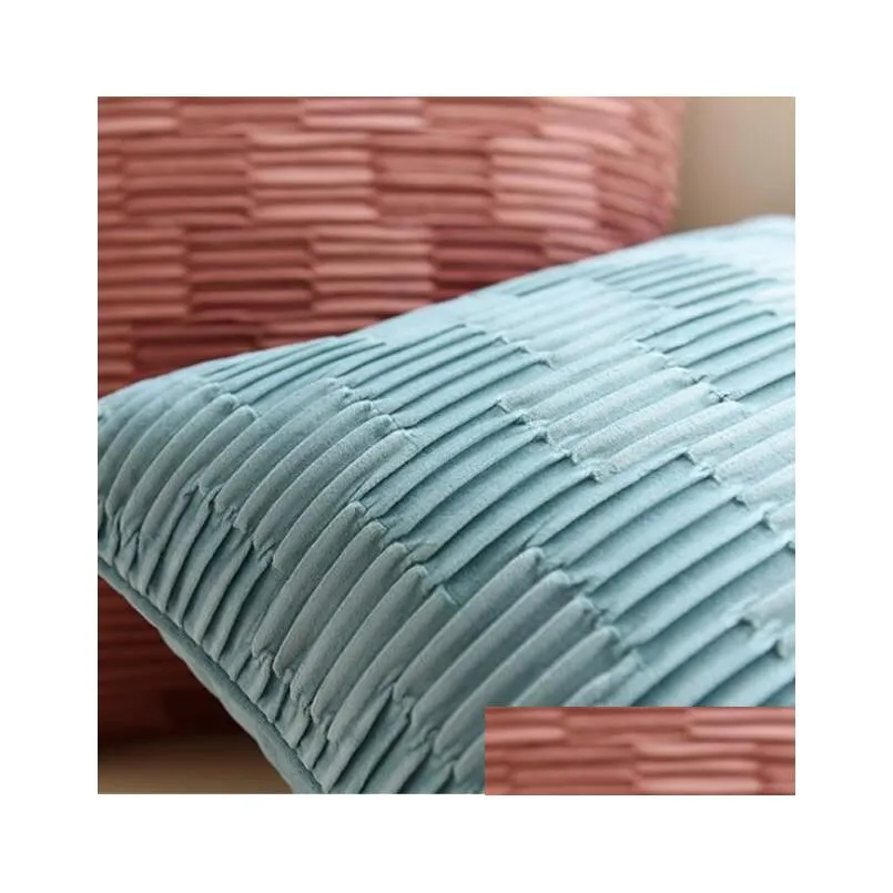 cushion/decorative pillow modern nordic vintage cover suede check decoration pillowcase luxury striped cushion classical decorative