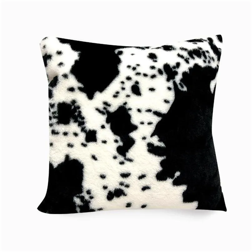 cushion/decorative pillow throw covers cows animal skin pattern cushion cover decorative black white pillowcase for home bedside sofa car