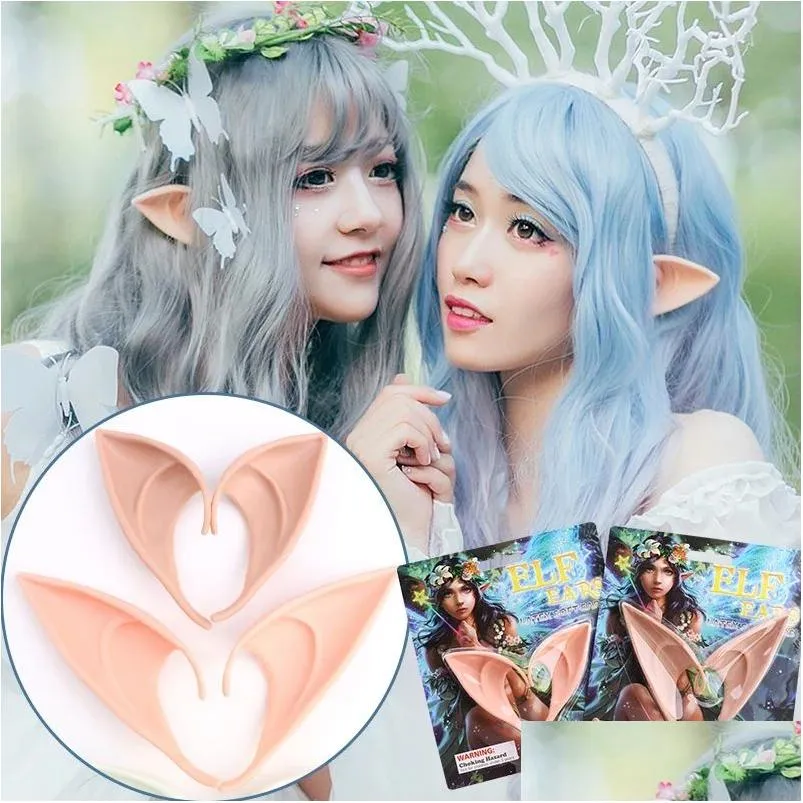 angel elf ears halloween costume masquerade party latex soft pointed 12cm prosthetic false ears fake pig nose cosplay accessories