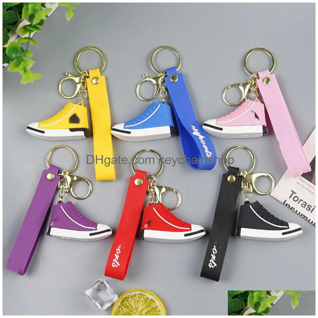 party gift fashion trendy sneaker keychain basketball shoes key chain backpack car key decoration pvc material birthday gift for men and