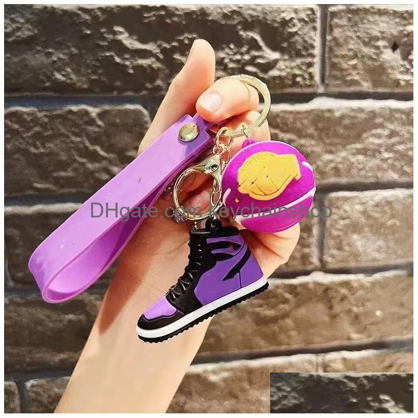 designer sneaker keychain party favor brand basketball shoes keychains pvc material shoes model key chain backpack pendant boys girls