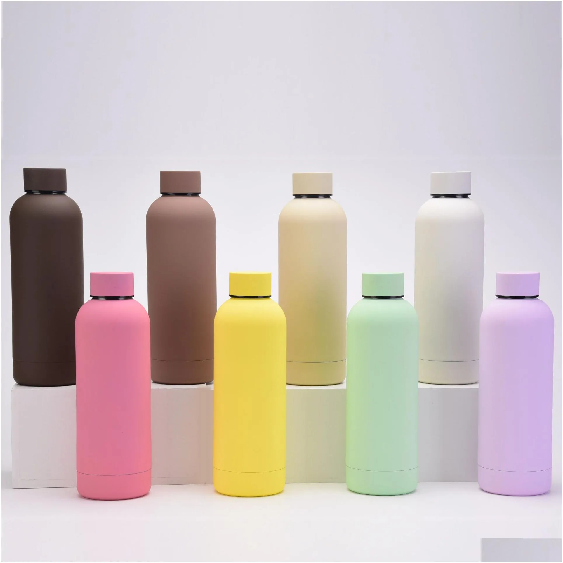 500ml 304 stainless steel frosted sports water bottle portable outdoor sports cup insulation travel vacuum flask bottles z11