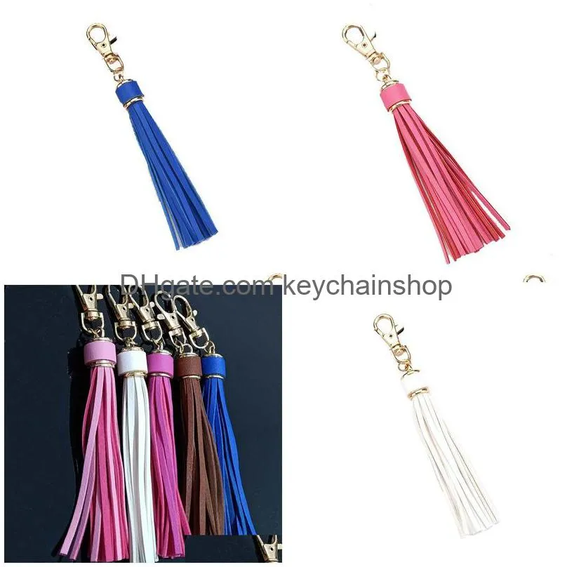 5 colors tassel keychain festive women personalized charm pendant mental key ring valentines day gift bulk lanyard jewelry