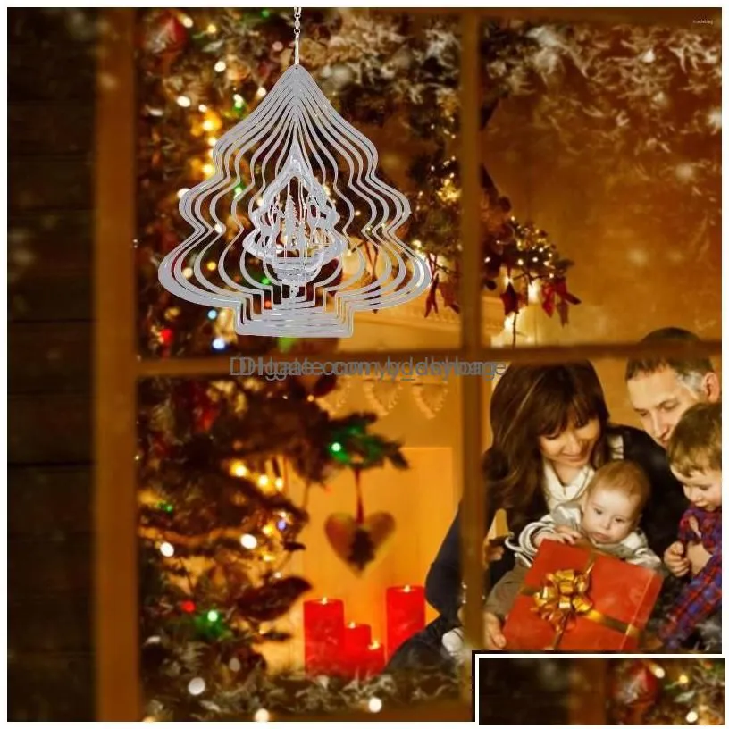 christmas decorations christmas decorations merry wind chimes 3d spinner tree rotating snowflake pendant gift home kerst navidad dro