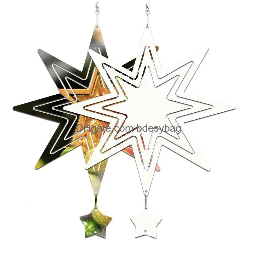 sublimation wind spinner blanks 3d aluminum metal spinners for yard and garden indoor art ornaments hanging decoration