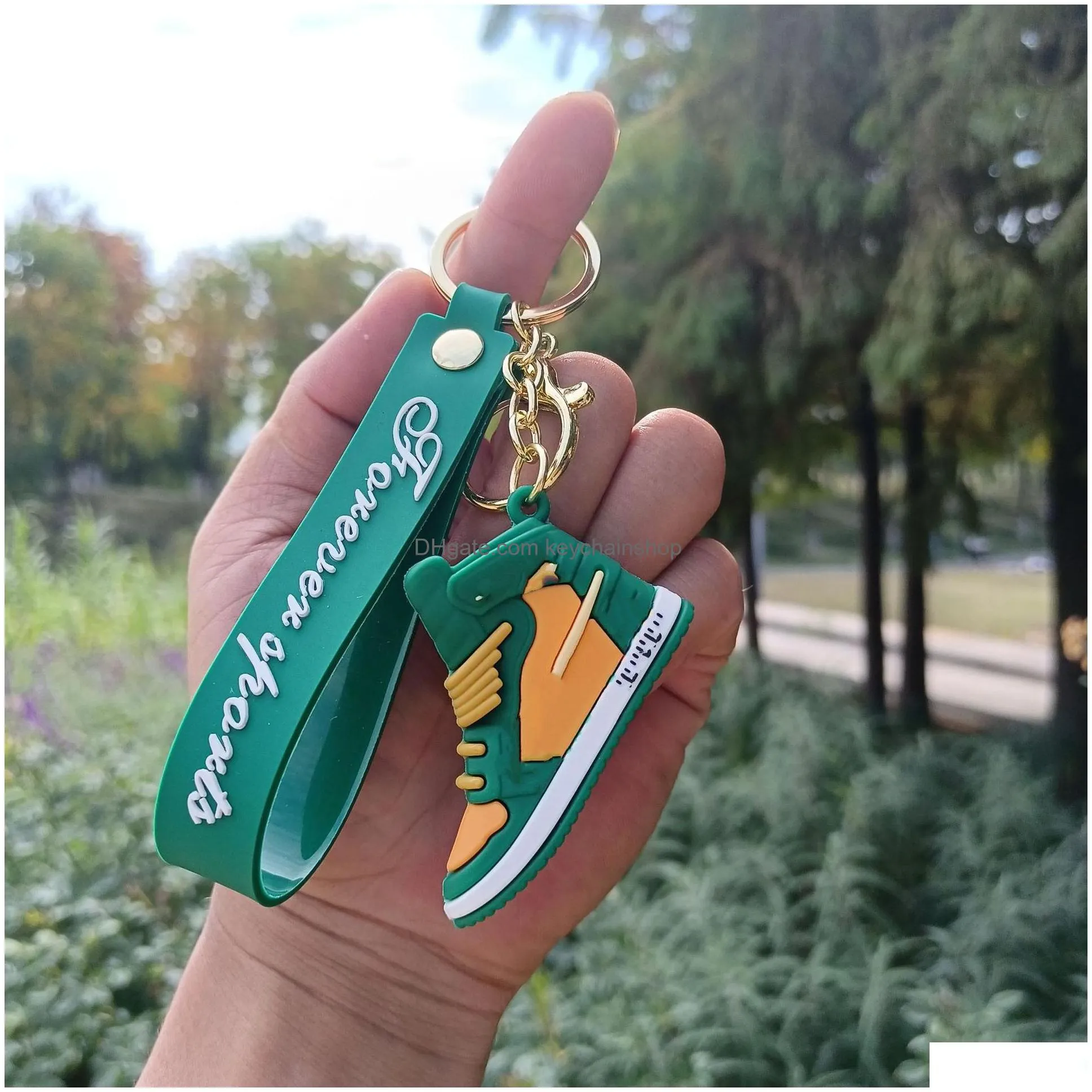 creative mini pvc sneakers keychains birthday party gifts for boys girls keychain handbag decoration basketball shoe key ring