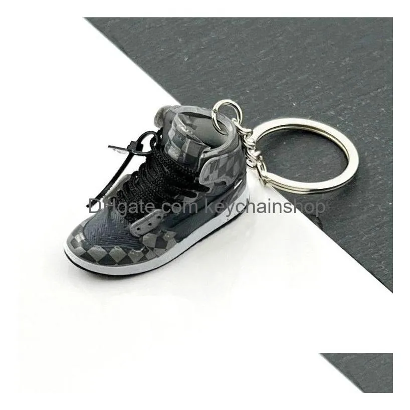 designer creative shoe key chain color pattern sneaker pendant key ring fashion bag pendant american doll shoes toys