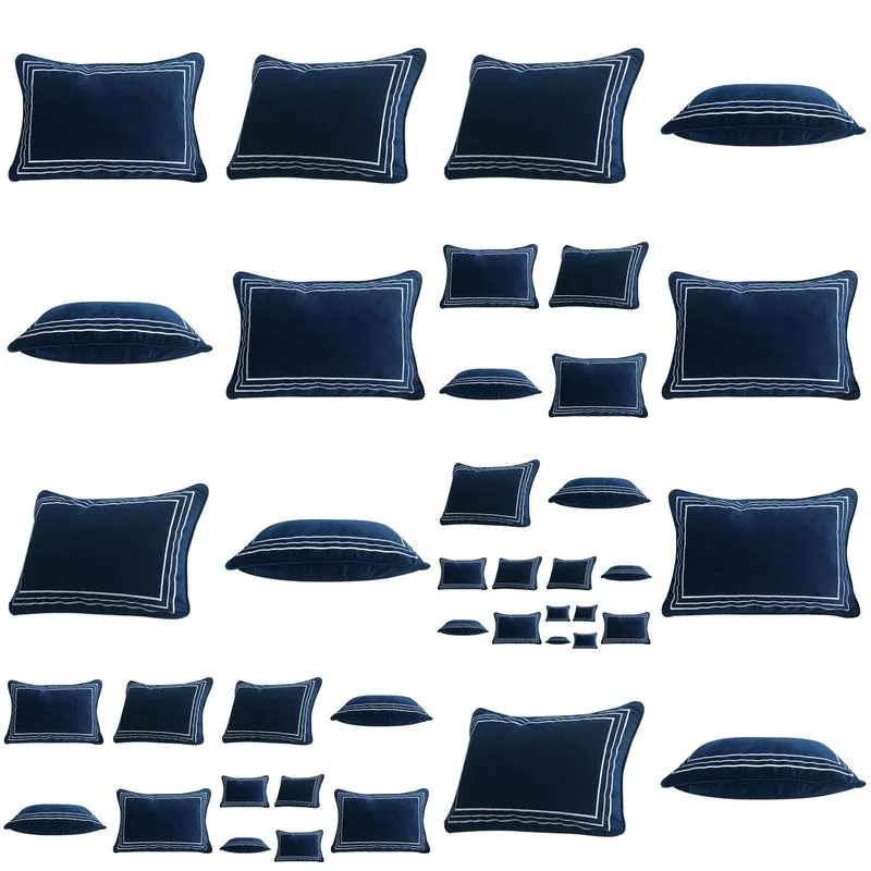 cushion/decorative pillow solid cushion cover square decorative velvet case modern dark blue waist coussin sofa chair home decor