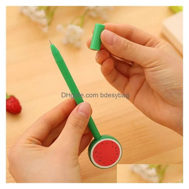 fruit neutral pen cartoon cute creative small  candy color student with stationery test prizes 0.5mm black sign pen ljjb14721