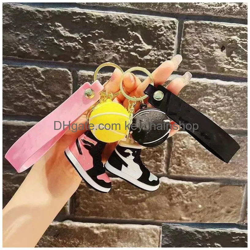 designer sneaker keychain party favor brand basketball shoes keychains pvc material shoes model key chain backpack pendant boys girls