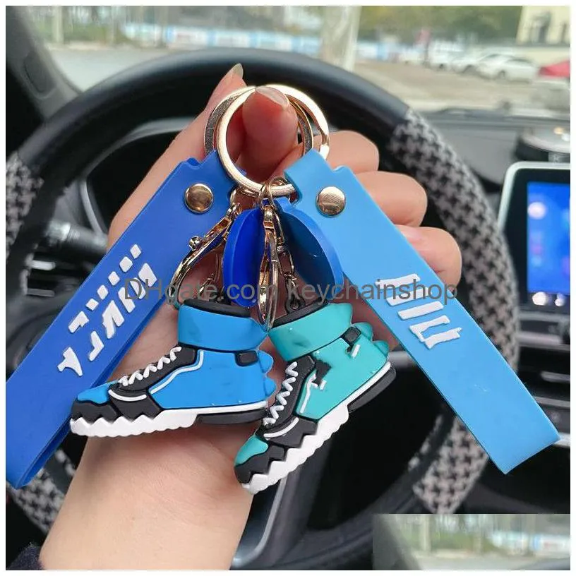 designer sneaker keychain party gift cute key ring small gift pendant anniversary gift creative 3d sports shoes keychains 4 colors