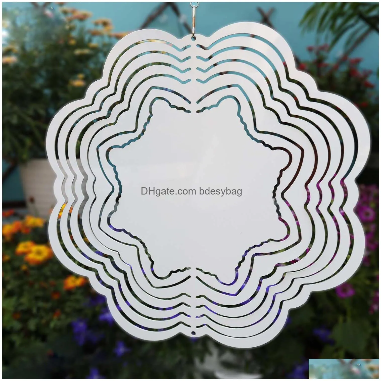 10 inch sublimation wind spinner blanks outdoor metal hanging ornament decoration for yard and garden indoor