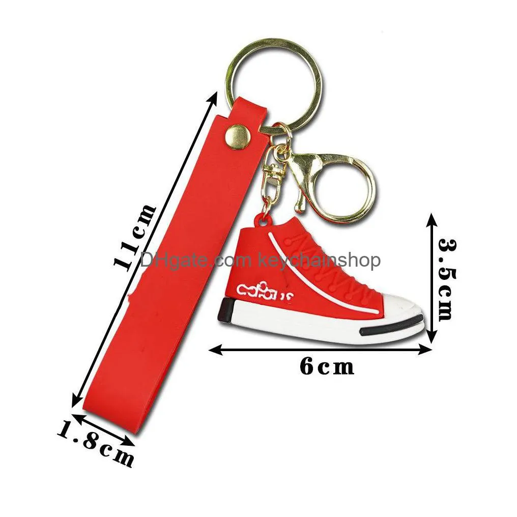 party gift new sneaker keychain basketball shoes car key decoration 6 colors tide keys chain pvc material birthday gift