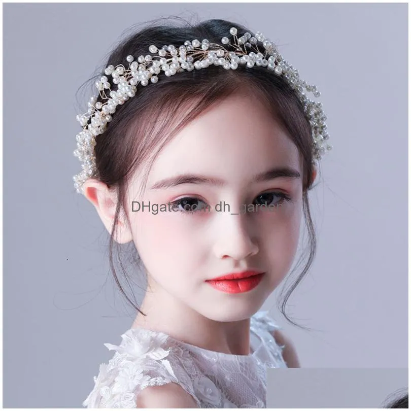 wedding hair jewelry forseven goldsilver color pearls headband headpieces women kids tiara bride coroa noiva wedding hair jewelry accessories