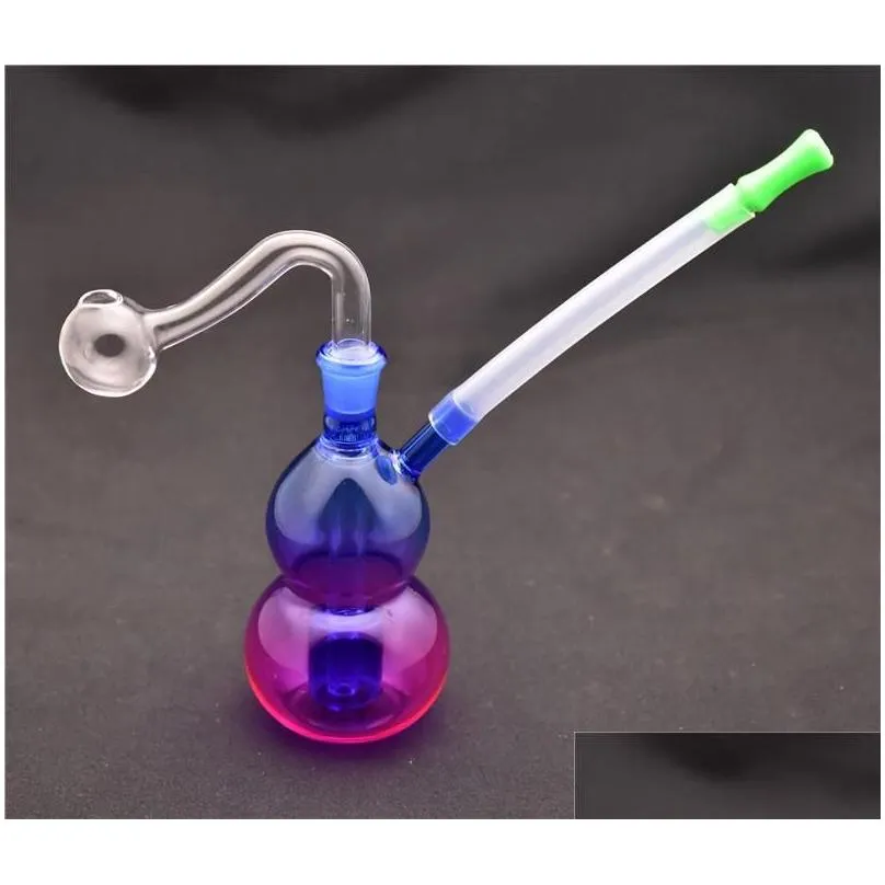 mini glass oil burner bong water pipes with recycler dab rig hand bongs thick pyrex heady glass hookah for smoking with 10mm oil burner