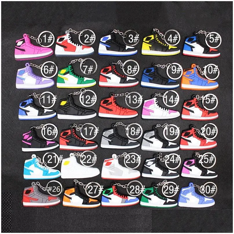 mini silicone sneaker keychains sport shoes keychain basketball shoes kids key ring shoe creative gift