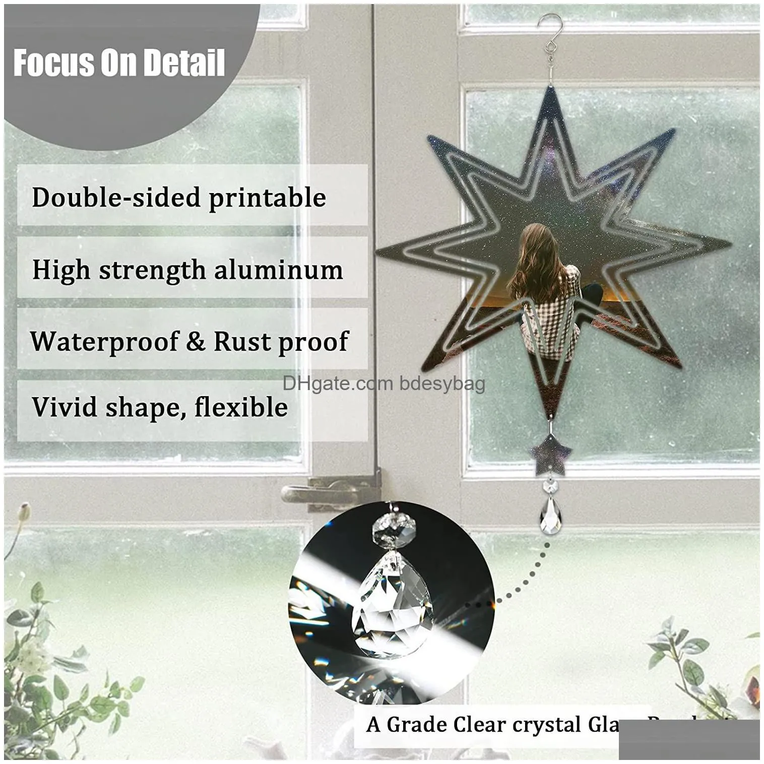 sublimation wind spinner blanks 3d aluminum metal spinners for yard and garden indoor art ornaments hanging decoration